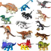 1Pc Big Jurassic Dinosaur Mini T-Rex Carnotaurus Baryonyx Stygimoloch Velociraptor Ankylosaurus Building Brick Toy For Children 1