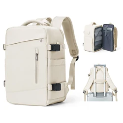 Women's Travel Backpack - Compact Cabin Bag and Airplane Carry-On (Beige)
