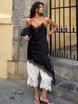 Robe femme dos nu dentelle licou col V Spaghetti 2025