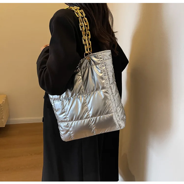Borsa a spalla trapuntata donna elegante borsa tote puffer_voghion.com