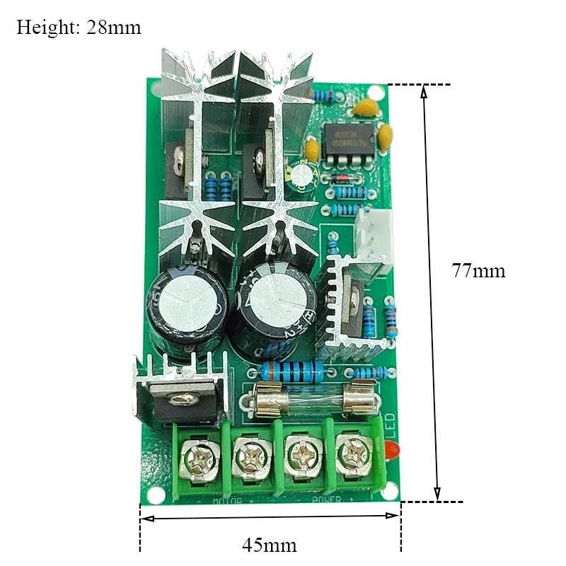 DC motor speed regulator 20A DC 10V 12V 36V 48V 60V High power drive module PWM Motor speed controller 20A Current Regulator