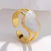 88128-f6d400.jpg Bague Vintage en acier inoxydable pour femmes, anneau d'ouverture d'huile goutte à goutte blanche, Simple, couleur or, géométrique réglable, bijoux 2023
