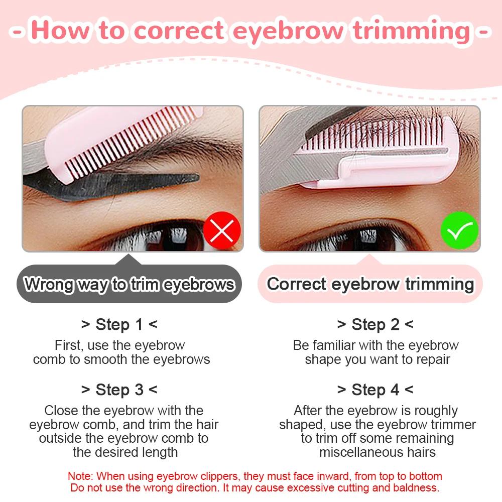 Eyebrow Trimmer Set Eyebrow Trimmer Eyebrow Razor Set Eyebrow Razor Eyebrow Scissors Hair Remover Eyebrow Trimmer Blade Eyebrow Trimmer Scissor Comb Facial Eyelash Hair Removal Grooming Shaping Eyebrow Shaver Cosmetic Razor Makeup Tools