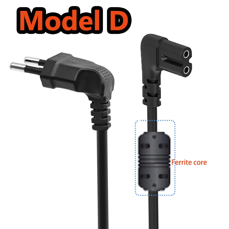 Angled EU Power Cord Cable with Copper Conductor