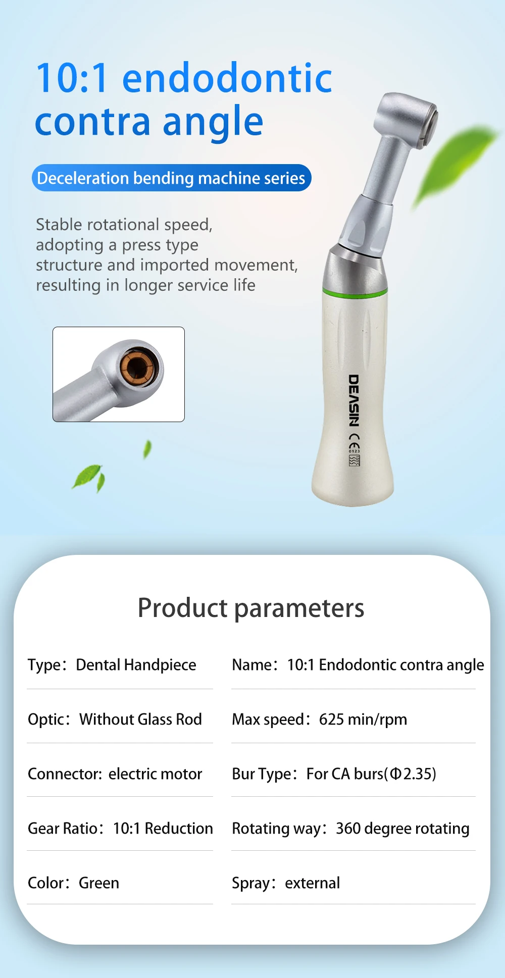 Dental Endo Motor, Redução de Velocidade, Botão