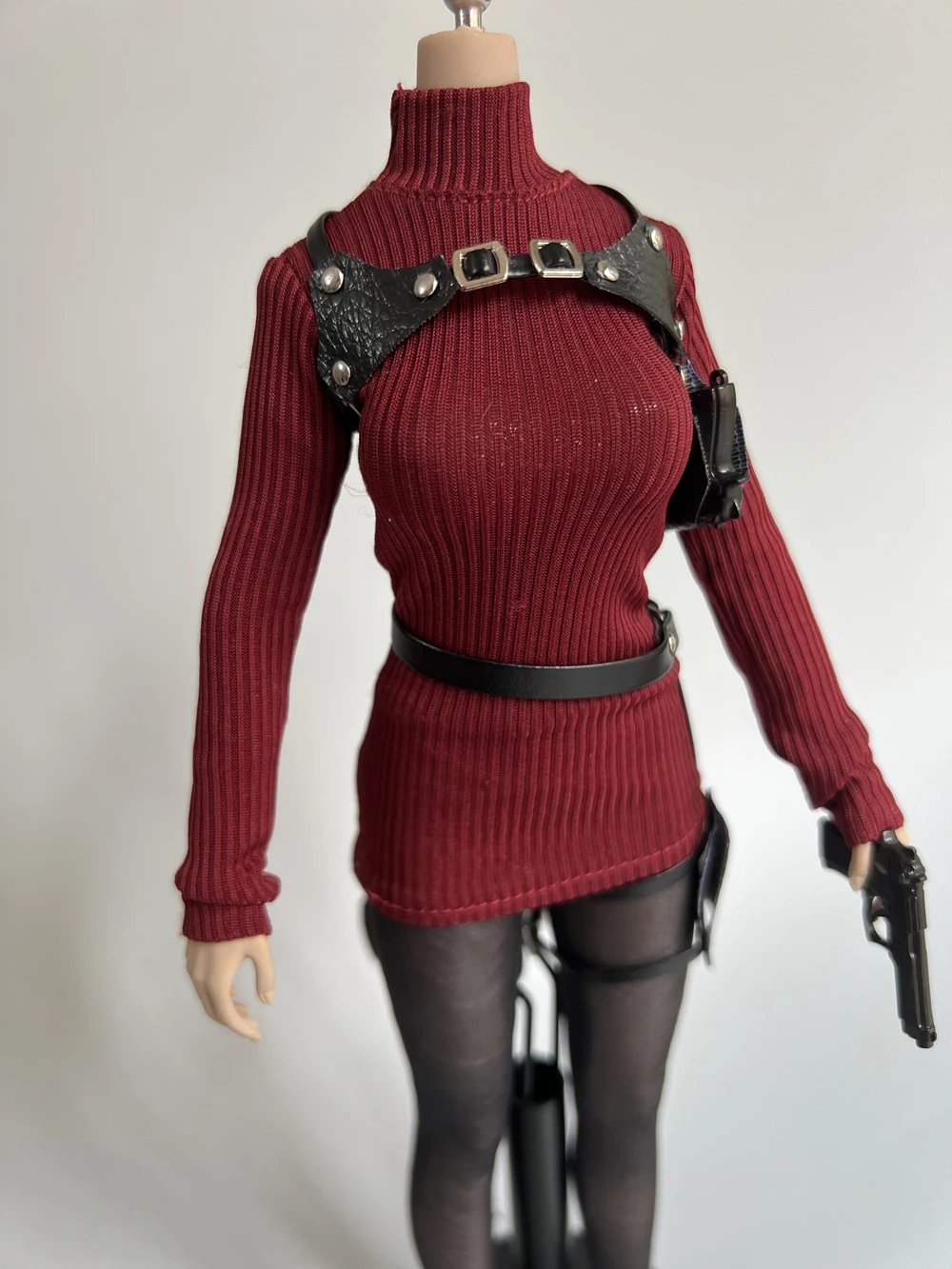 1/6 Scale female dolls clothes Ada wong Knitted turtlenecks MTTOYS head  sculpt fit 12'' action figure body model