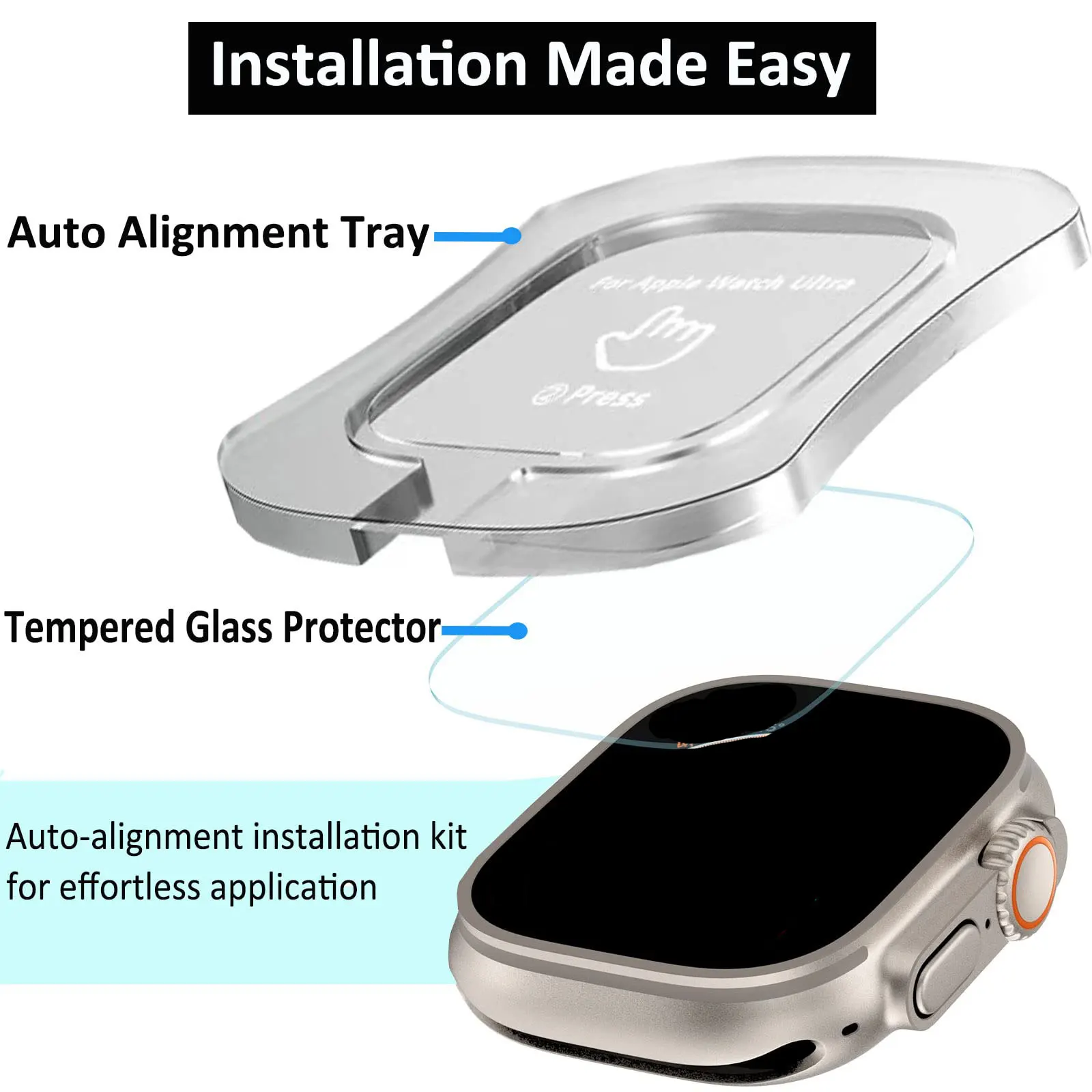 Premium Tempered Glass Screen Protector - High-Definition, Waterproof, Easy Install