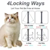 Cat Door for Windows, Pet Doors and Sliding Door, Safety Pet Door with 4 Way Lock, Weatherproof Cat Flap for Thin Door and Wall 4