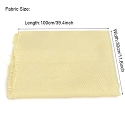 Durable Yellow Kevlar Aramid Fiber Cloth - 30x100cm 1Pcs (Yellow)