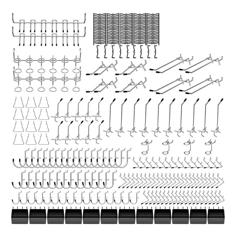 

278PCS Peg Board Accessories Peg Board Hooks Set For Organizing Various Tools, 1/8 And 1/4 Inchhanging Hooks Easy Install