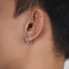 Vnox Fashion Solid Chain Hoop Earrings for Men Boys, Anti Allergy Stainless Steel New Gothic Ear Gifts Jewelry 3