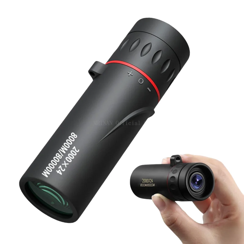 2000x24 HD Monocular Telescope Mini Portable Mobile Phone Telescope with Holder Outdoor Camping Hunting Birdwatching Telescopes