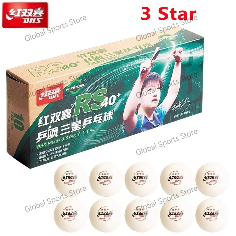 Premium DHS Table Tennis Balls - Enhanced RS40+ New Material - Competition Grade Pingpong Balls (6/10 Pack)