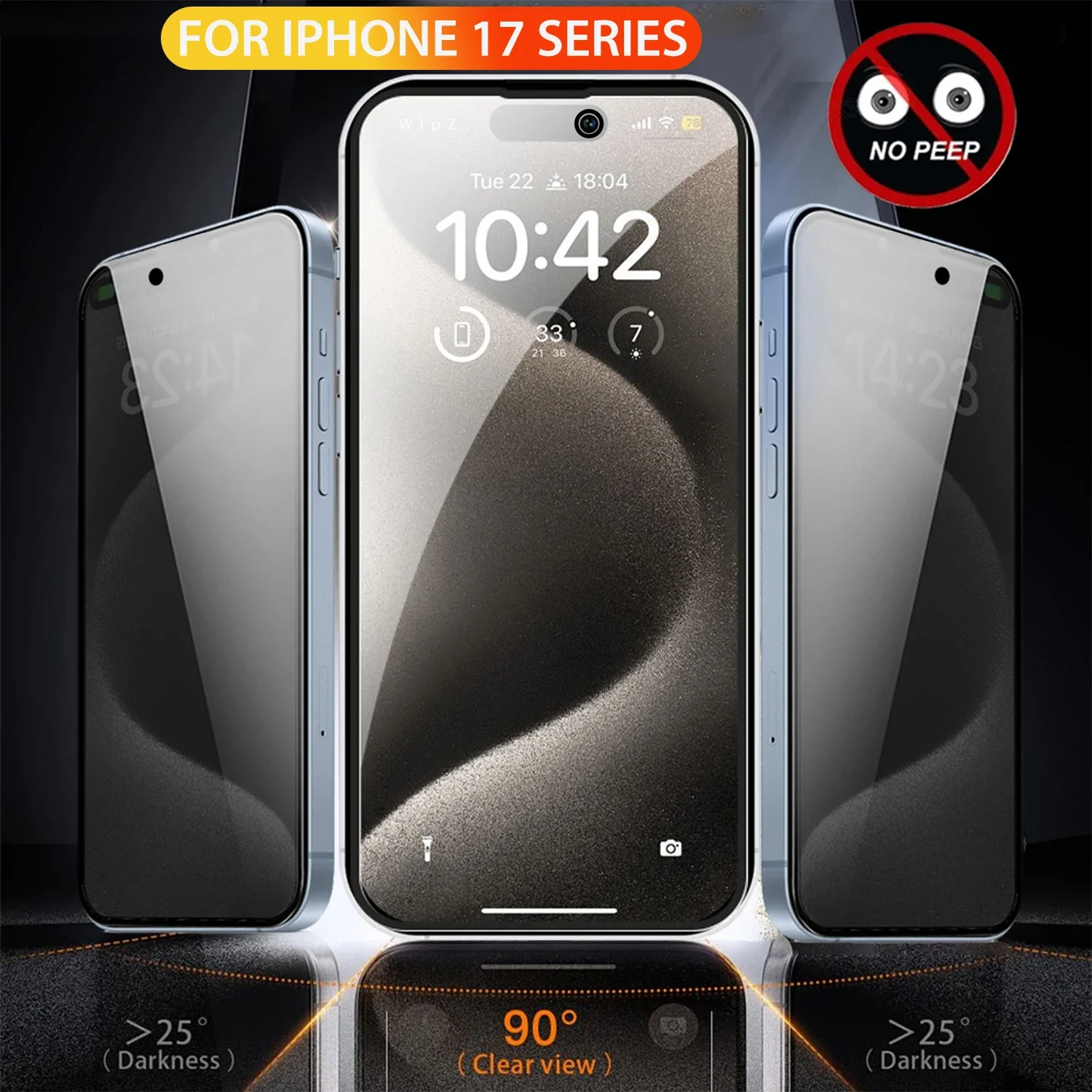 for iPhone17 Pro Anti-spy Tempered Glass with installatin Privacy Screen Protector for iPhone 17 Pro Max 17 Air HD Full Cover