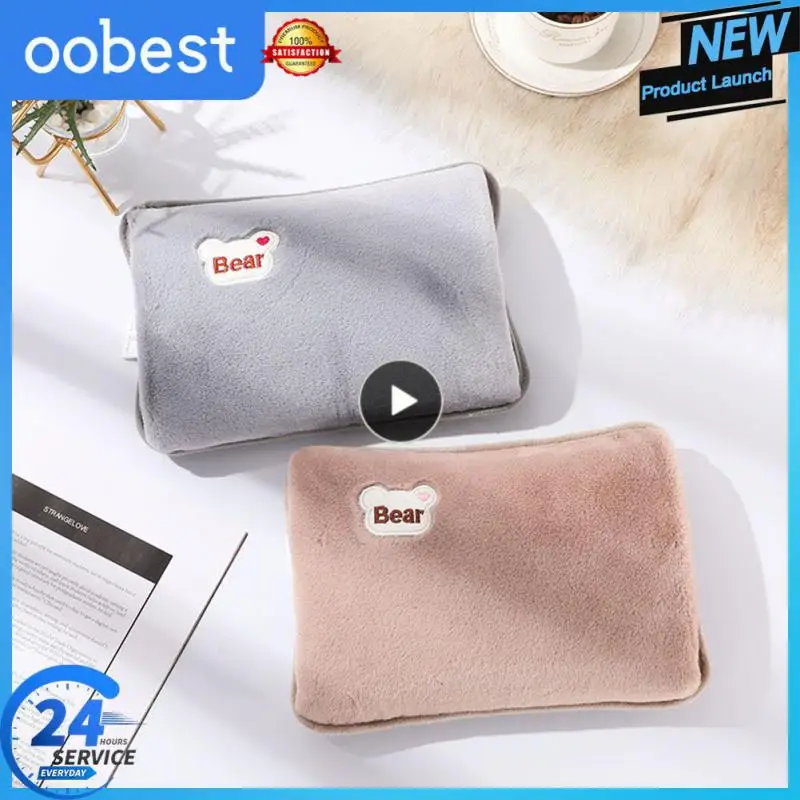 Warm Water Bag Automatic Power Off Cute Charging Double Insert Reusable Home Warming Product Winter Hand Warmer Cartoon Pattern