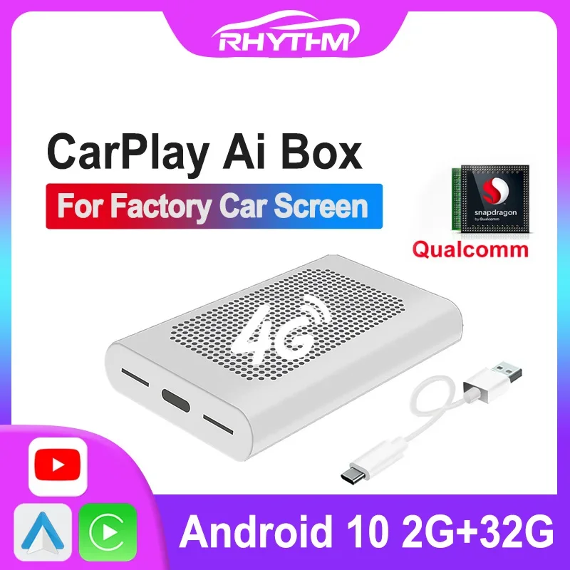 

Wireless CarPlay Ai Box 4G LET Android 10.0 Qualcomm Android Auto Netflix GPS WIFI Plug and Play On OEM Car Radio Stereo