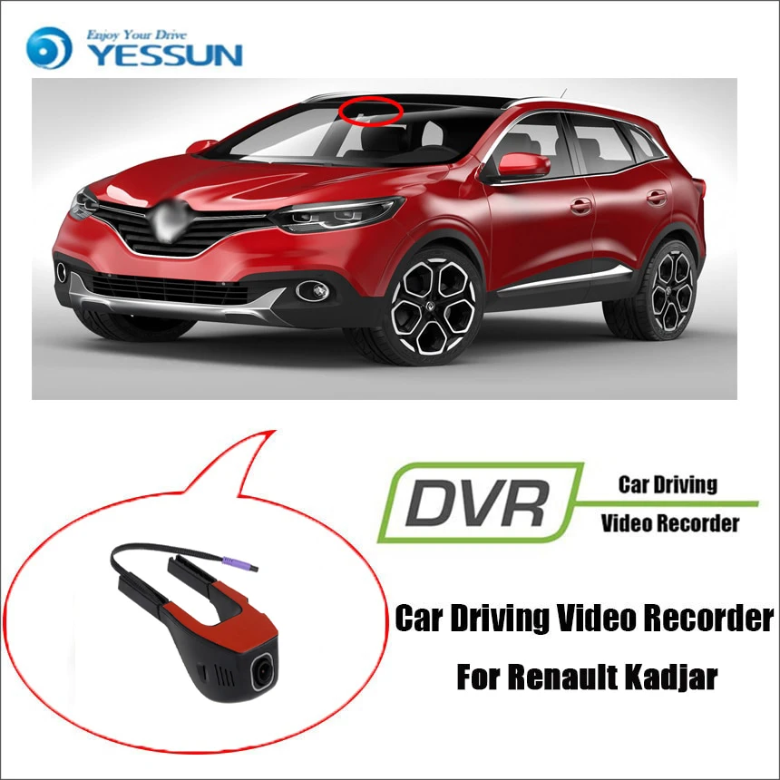 

YESSUM for Renault Kadjar Car Driving Video Recorder DVR Control Wifi Camera Registrator Dash Cam Original Style