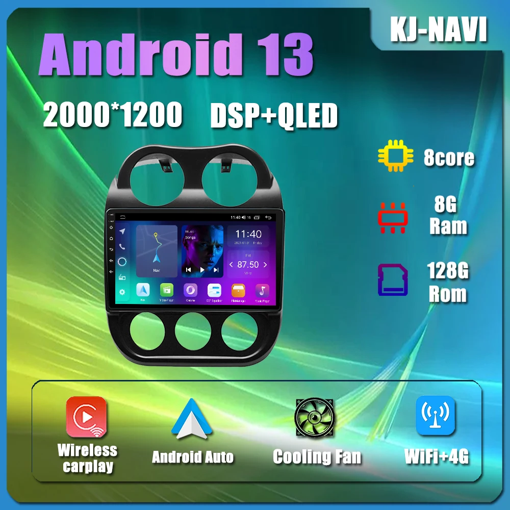 

Автомагнитола на Android 13 для JEEP Compass Patriot 2010-2016, видеоплеер для Carplay, навигация, GPS, мультимедиа, BT, 4G, DSP, Wi-Fi, IPS