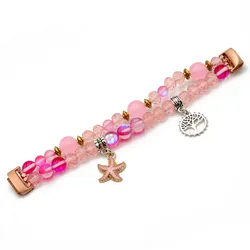 Elegant Handmade Crystal Bead Bracelet - Dressy Jewelry Wristband Replacement (Pink)