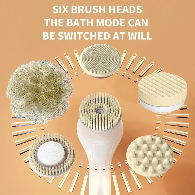 Electric bath brush, whole body exfoliation, bath brush, back rub, automatic massage, long handle new modle