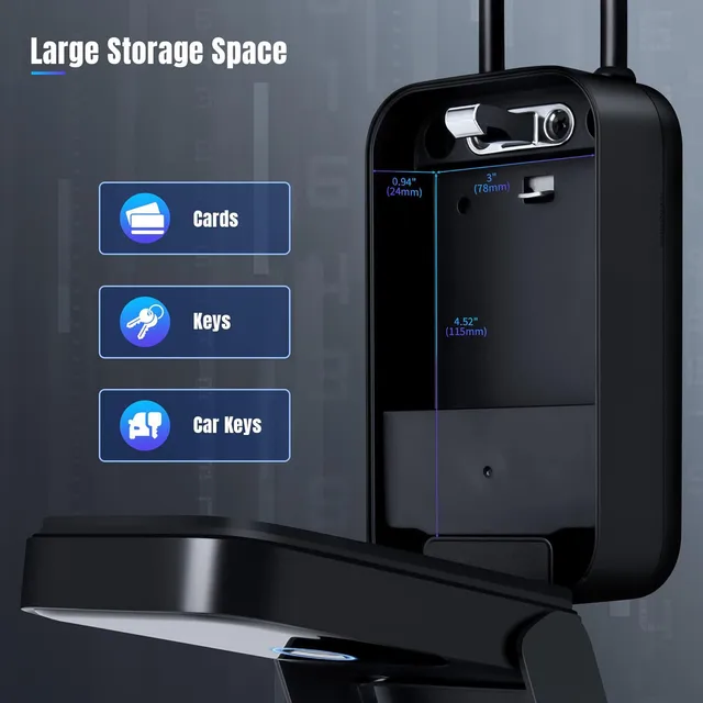 Smart Key Lock Box Fingerprint Control Ekey Passcode Access Card Bluetooth Unlock for Convenient Home Wall Mounted Door Hanging 3