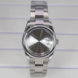 Premium Stainless Steel Watch Case Bracelet with Sapphire Glass and Oyster Finish for Precision Movements and 28.5mm Dial (Solid bottom cover 1)