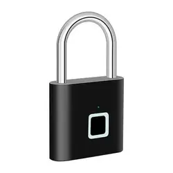 Advanced Keyless Fingerprint Smart Padlock - Waterproof, Portable, and Anti-Theft with USB Charging (Black)