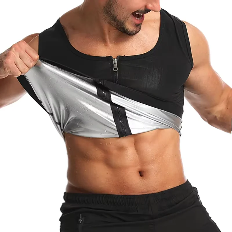Slimming Sauna Suit for Men Waist Trainer Vest Zipper Shaper Fat Burning Sweat Workout Trimmer Sportswear Heat Trapping Tops Best Sellers In Sports & Entertainment