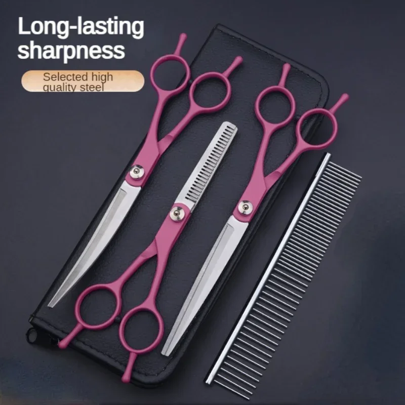 7 Inch Hair Scissors Up Curved Scissors Trimming Thinning Hair Cutting Scissors High Quality Barber Salon Hairdressing Tools 6 inch pet grooming scissors dog hair tool set professional trimming scissors curved teddy shearing scissors