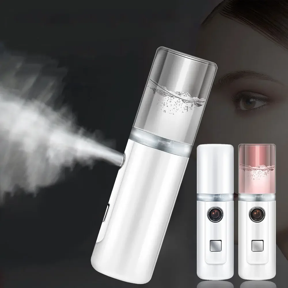 Face Stream Beauty Spray Handheld Water Machine Moisturizing Nano Ionic Mist Face Humidifier Sauna Facial Pore Cleansing Tool