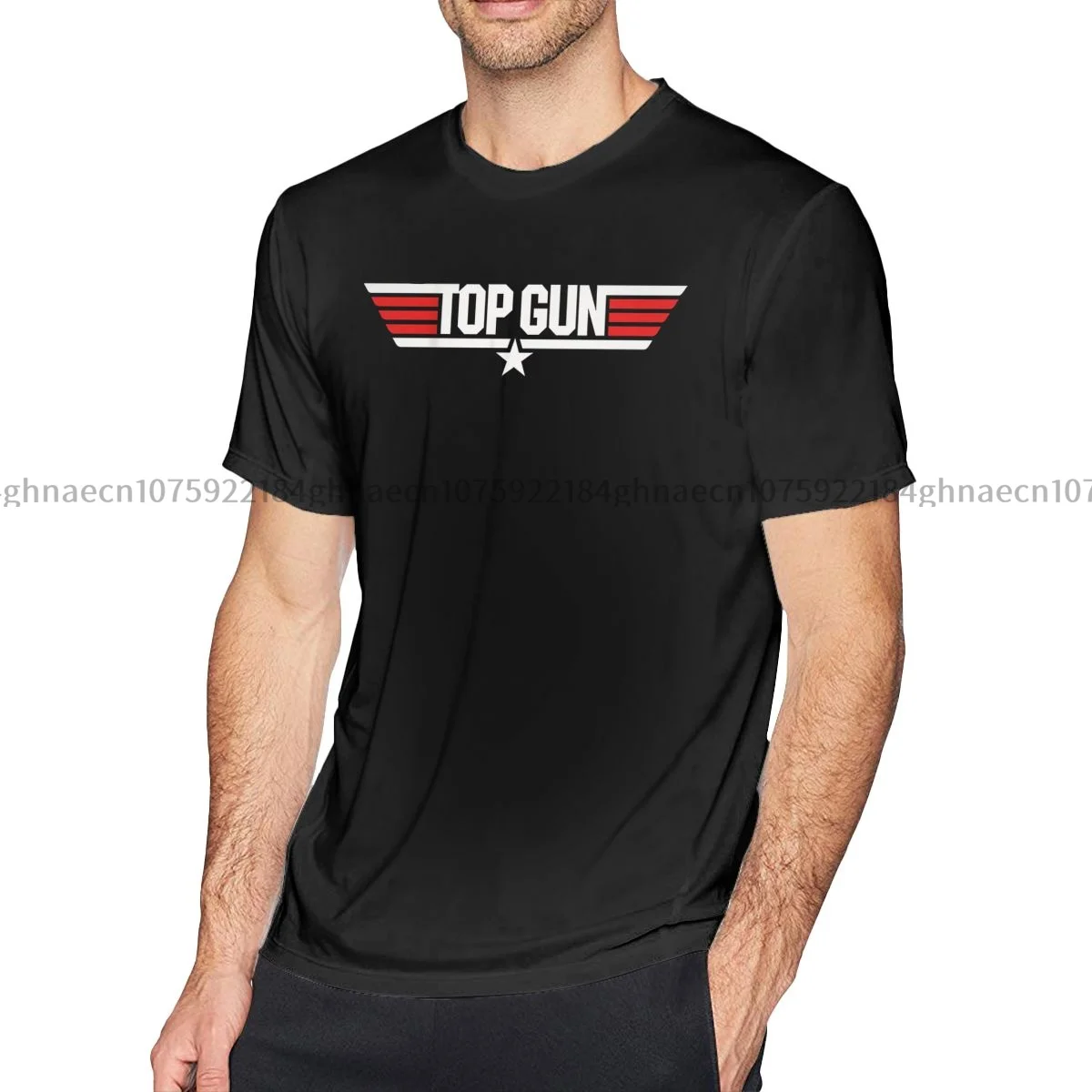 

Top Gun Red And White Men T-shirt High Quality Cotton Hip Hop O-neck Unisex Tshirt Tops Tee
