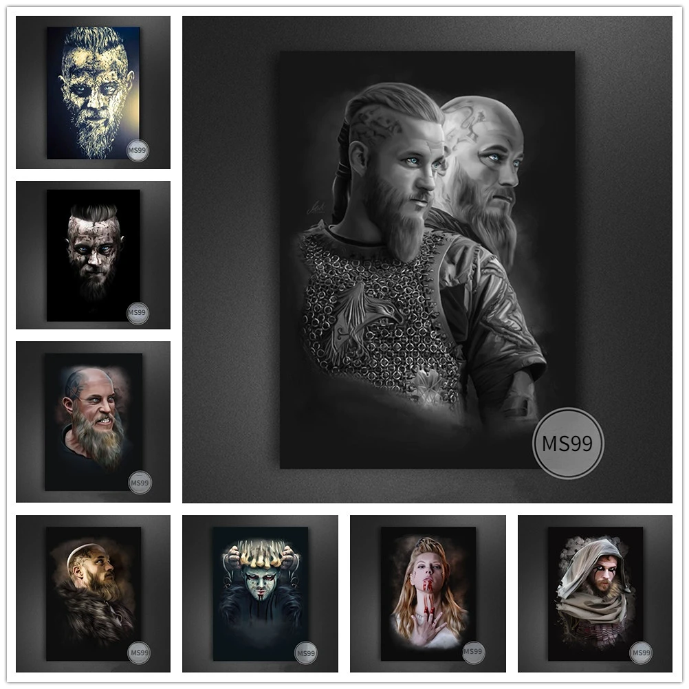 Peinture Sur Toile Avec Citation Du Roi Viking Ragnar Lothbrok Floki Affiche Nordique Canape Impression D Art Mural Salon Chambre A Coucher Decoration De Maison Moderne Aliexpress