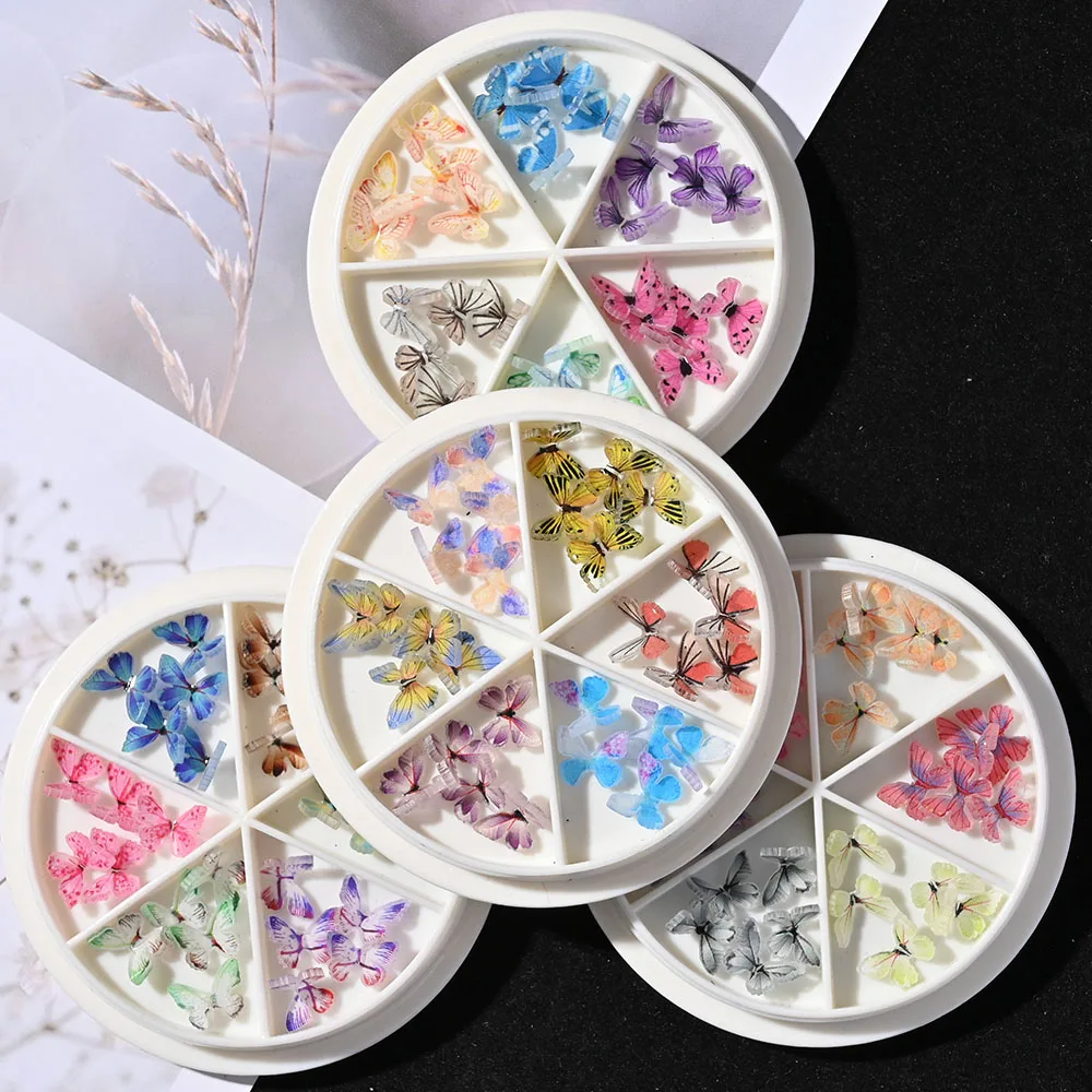 30 Pieces 3d Acrylic Butterfly Charms For Nails Including 6colors