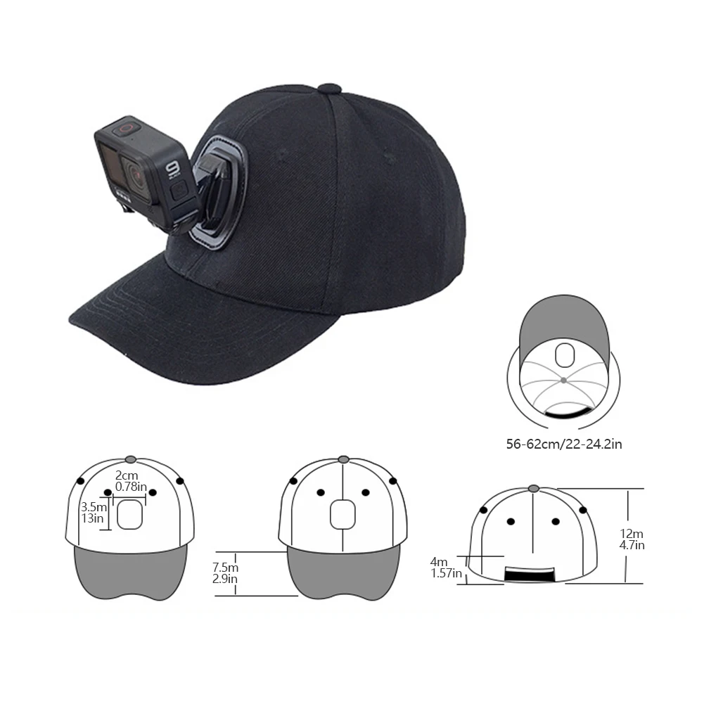 Sports Cameras Accessories Cap for Gopro|insta360|sjcam Camera Holder Hat Baseball Cap for Action Photography Easy Mount Sun Hat