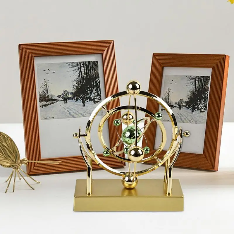 1PC Celestial Orbit Perpetual Motion Pendulum Rotating Wobbler Earth Desktop Model Creative Home Rotary Decoration Desk Gift