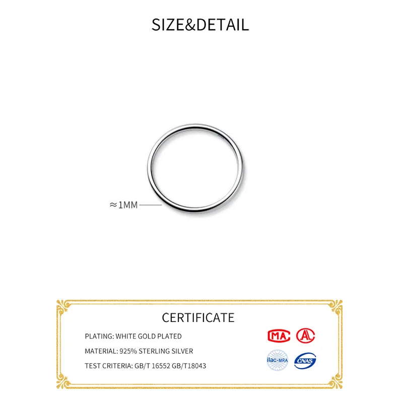 Silver Rings Silver Ring 925 Sterling Silver Line Round Adjustable Ring For Fashion Women Classic Fine Jewelry Minimalist Accessories Gift