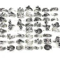 Wholesale 20pcs Dragon Rings For Men Women Punk Style Silver Color Claw Trendy Jewelry Party Gift Fashion Finger Accessories 1