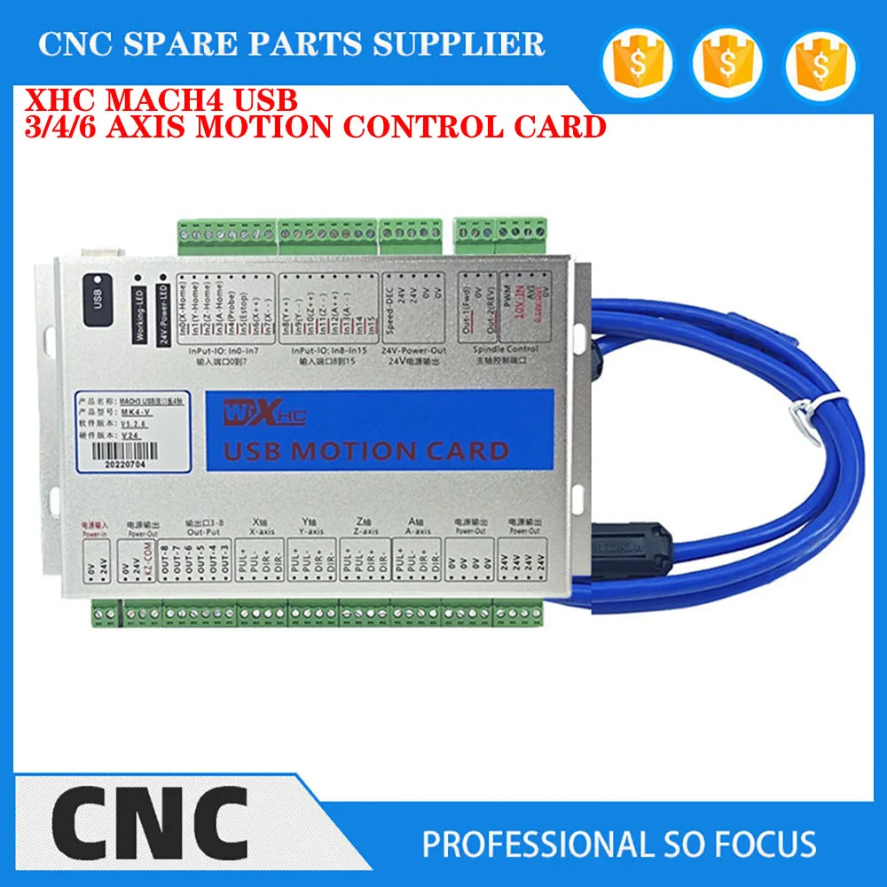 

XHC mach4 motion control card cnc controller USB 3/4/6 axis motion control card MK4 engraving machine CNC machining center