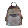 2024 New Hand-painted Panelled Women Backpack Genuine Leather Female Retro Bag Leisure Vintage Travel Backpack Mochila 1
