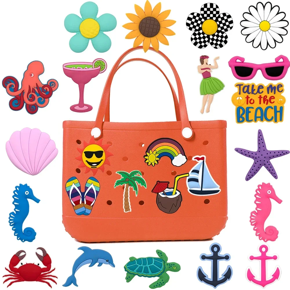 1 Stück Damen-Taschenanhänger im Sommerstil, Meerestiere, Kokosnuss, Segelboot, Tragetaschen-Accessoires, modische Handtaschen-Dekorationen