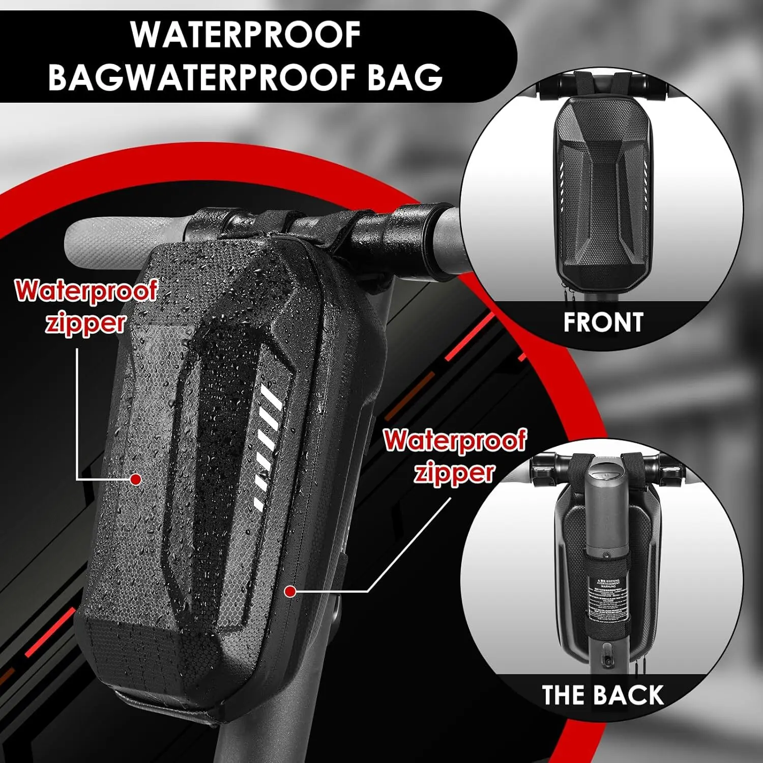 Security Locks Chain Link Handcuff Lock 93cm Lang E Scooter Lock with Combination Code w/ 3L Waterproof Bag Black