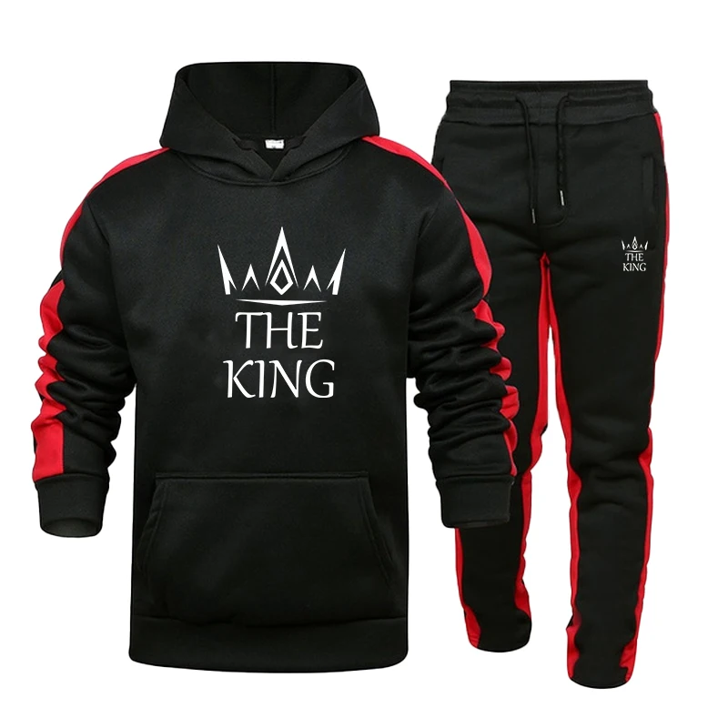 2023 Fashion Sportswear Jogging Wear Casual Sportswear Stripe Print Pullover Hoodie and Pants Sportswear 2-Piece Set