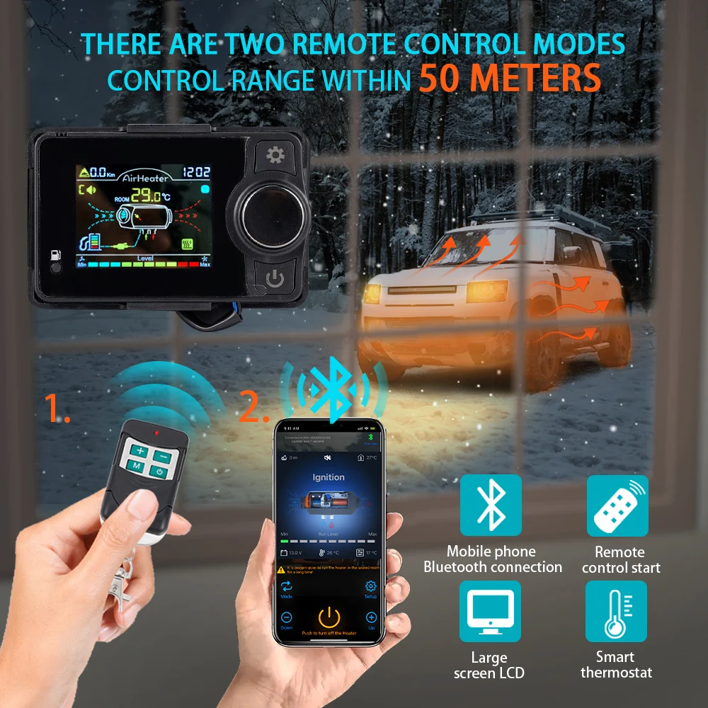 Portable Bluetooth Diesel Heater for Trucks, RVs & Indoor Use | 8KW Power | Multi-Voltage