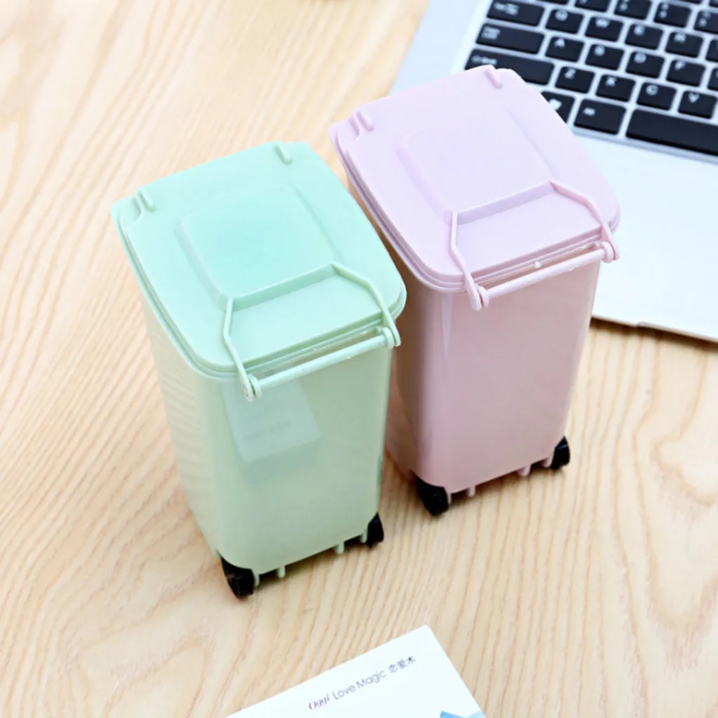Mini Plastic Trash Can Storage Desktop Organizer Pen Pencil Holder Car Trash Can for Car Office Home Storage Bin Accessories car trash can