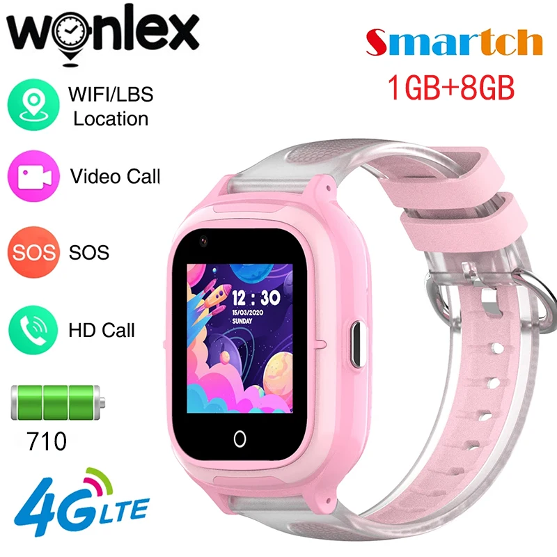 

Wonlex Smart Watch Children Camera Phone Watch 4G GPS Location Tracker KT23 IP67 Waterproof SOS Call Anti-Lost Kids Smartwatch