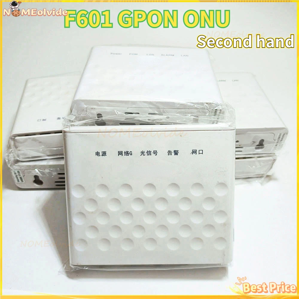 1-10 Pz/Lotto Di Seconda Mano F601 Gpon Onu Ont Terminale Ottico Porta 1Ge Ftth Modem In Fibra Ottica Versione Inglese 6.0 Usato Onu