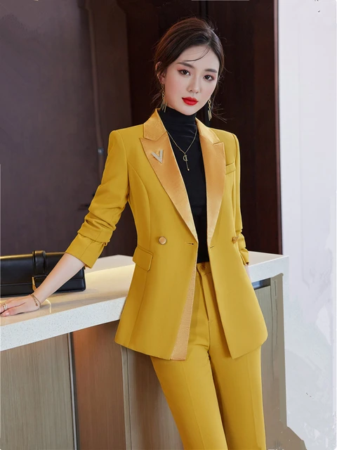 Conjunto elegante de 2 piezas para mujer, Blazer con pantalón, trajes  formales elegantes para oficina, conjunto de negocios Za, primavera 2023 -  AliExpress