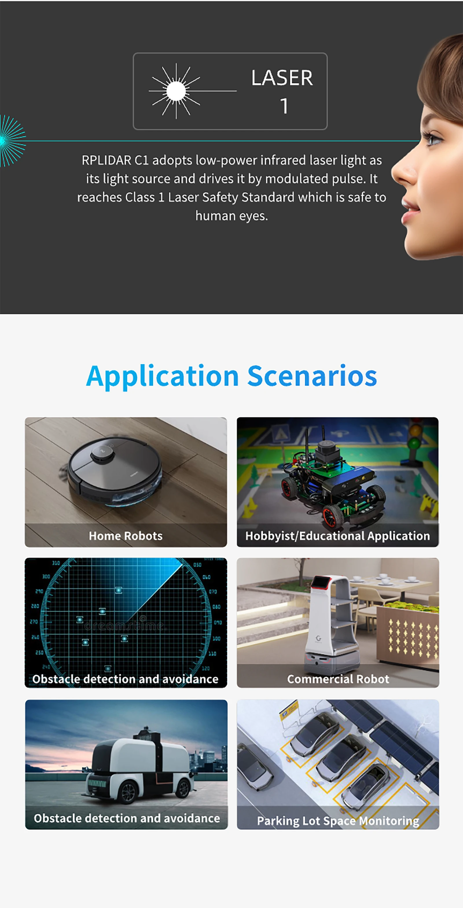 SLAMTEC RPLIDAR C1 Lidar Sensor TOF 12M Ranging 360 ° Scanning For Robot Positio