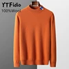 YTFidio 100%Wool Man Winter Sweater Neck Casual Jumpers Warm Solid With H Lettter thickening Knitwear Pullover Tops 130 2
