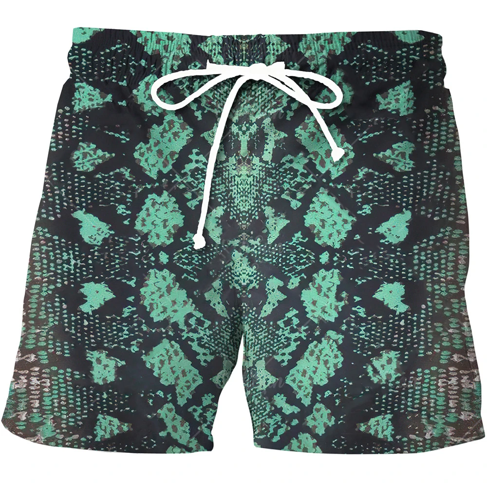 Snakeskin Beach Shorts 3D Print Summer Men Women Streetwear Oversized Surfing Board Sport Pants Swimsuits Trunks Kids Clothing 3